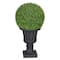 3ft. Single Ball Topiary Boxwood Artificial Tree in Decorative Urn